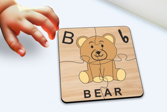 Bear Kid Puzzle SVG: Laser-Cut Design for Playful Blog Graphics