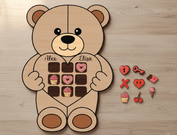 Bear Tic Tac Toe Game Laser Cut Files