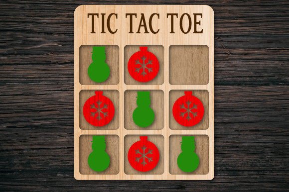Christmas Tic Tac Toe Game: Laser-Cut Charm for Winter Amp Branding