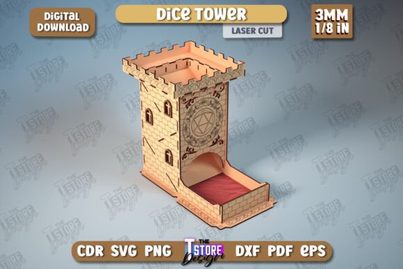 Dice Tower Board Game Dice Game DND: Laser-Cut Charm for Home Decor Branding