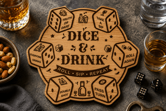 Drinking Dice Laser Cut SVG for Board Game Crafters & Handmade Sellers