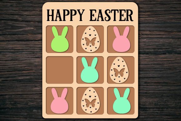 Easter Tic Tac Toe Game for Laser Cutting & Spring Amp Projects