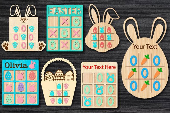 Easter Tic-Tac-Toe Game Laser Cut for Spring Amp Branding and Laser Cutting Projects