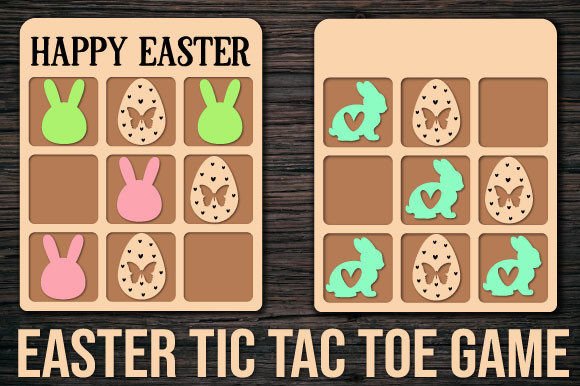 Easter Tic Tac Toe Game Laser Cut for Spring Branding