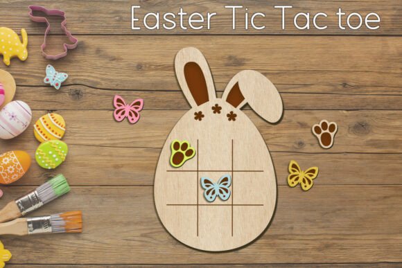 Easter Tic Tac Toe: Laser-Cut Spring Amp Design for Kids’ Play & Brand Appeal