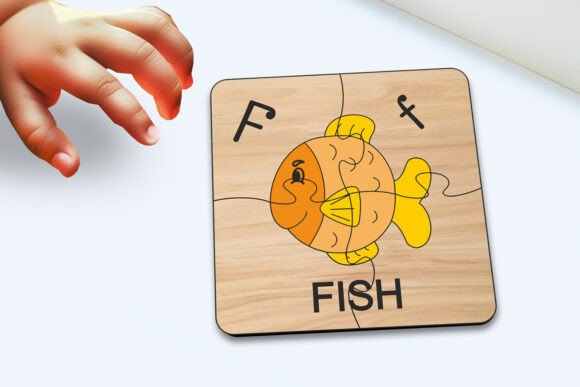 Fish Kid Puzzle Baby Game Child Play SVG for Laser Cutting & Cards
