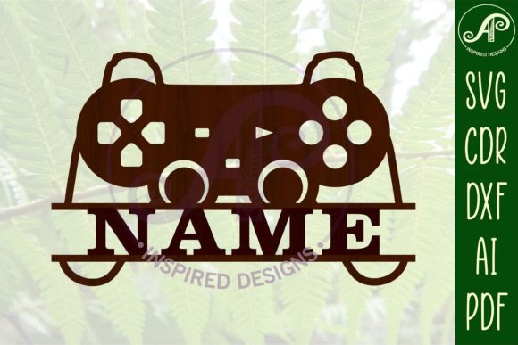 Game Controller Name Sign SVG Cut File for Laser Cutting Signs