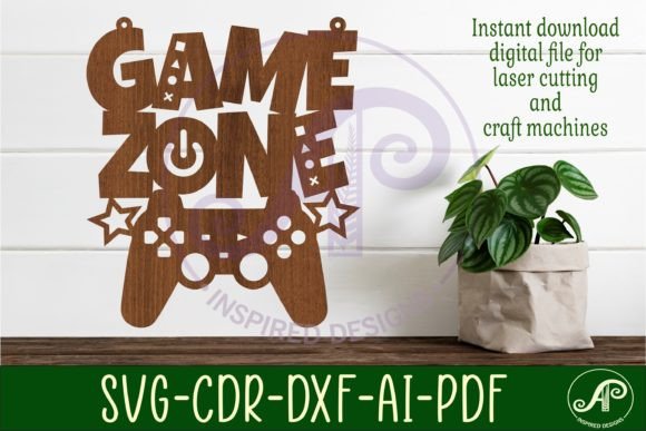Game Zone Sign SVG Laser Cut File: A Playful Design Asset for Lifestyle and Family Blogs