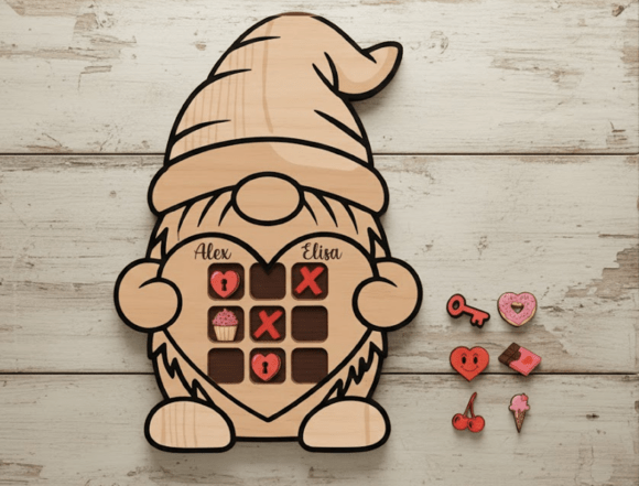 Gnome Tic Tac Toe Game Laser Cut Svg: Seasonal Designs for Playful Branding