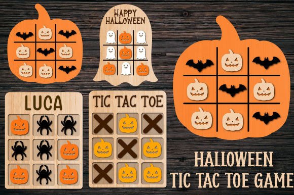 Halloween Tic Tac Toe Game Laser Cut for Autumn Amp Projects