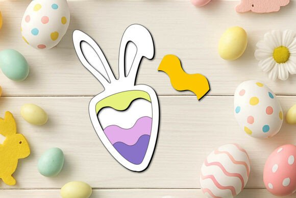 Kid Game SVG Carrot Bunny Ears Easter: Laser-Cutting Design for Spring Amp Branding