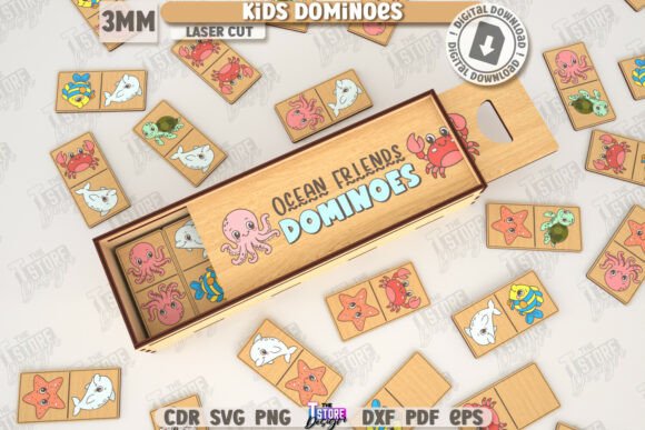 Kids Dominoes Laser Cut Blocks Puzzle for Board Game Branding