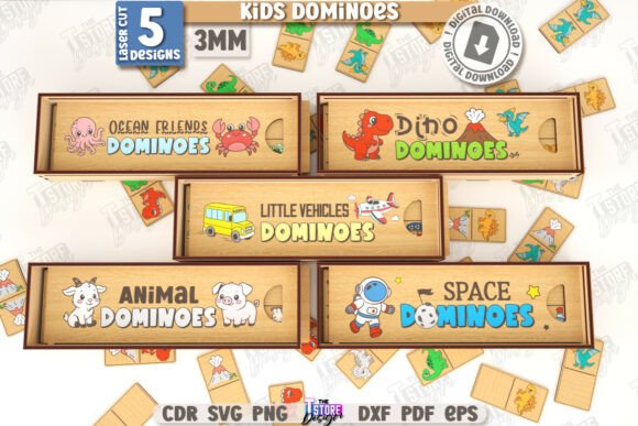 Kids Dominoes Laser Cut Bundle Animals