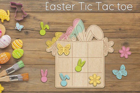 Kids Easter Game Tic Tac Toe Laser Cut for Spring Amp Branding