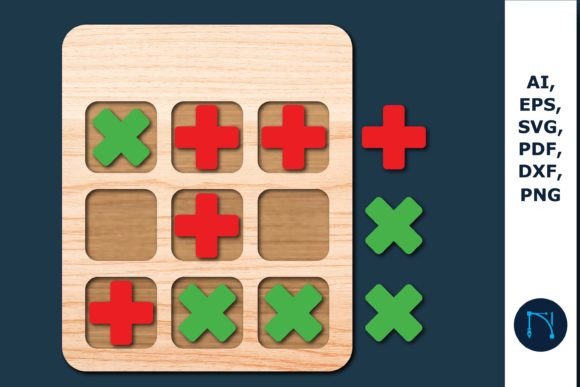 Laser Cut Shape Tic Tac Toe Game SVG for Real Client Design Work