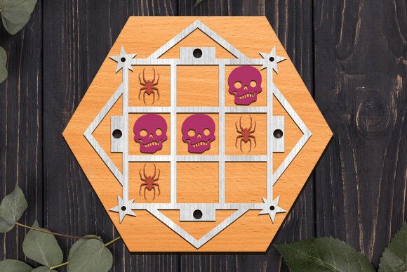 Laser Cut Tic Tac Toe Game Board for Creative Crafting & Toy Design