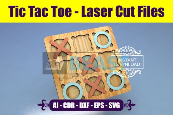 Laser Cut Tic Tac Toe Game Files for Creative Toy Makers