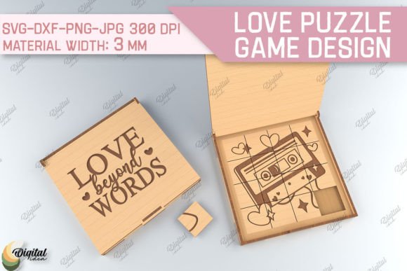 Love Puzzle Game SVG & Cassette Tape SVG for Laser Cutting & Puzzles Projects
