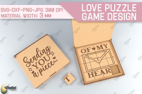 Love Puzzle Game SVG for Valentine’s Day Branding with Laser Cutting Precision