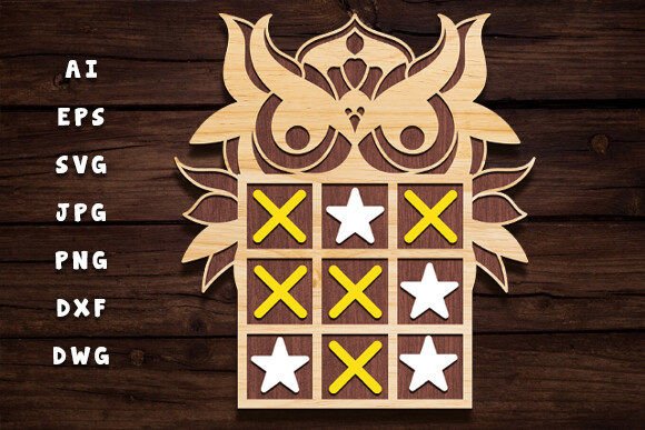 Owl Laser Cut Tic Tac Toe Game Board Review for Embroidery Makers