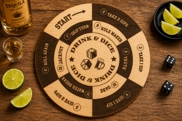 Ultimate Drink Dice Laser Cut SVG for Board Game Crafters