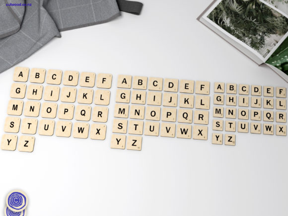 Word Game Tile Alphabet: Laser-Cut Design for Other Toys & Creative Merch